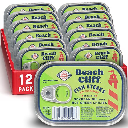 Pack Oz Beach Cliff Wild Caught Fish Steaks Soybean Oil W Hot Green Chilies W