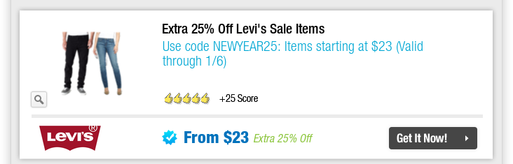 Extra 25% Off Levi's Sale Items