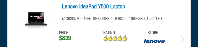 Lenovo IdeaPad Y500 Laptop
