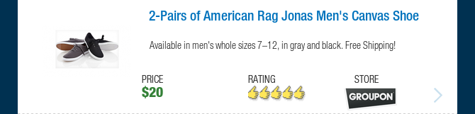 2-Pairs of American Rag Jonas Men's Canvas Shoe