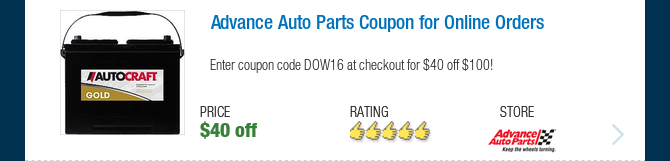Advance Auto Parts Coupon for Online Orders