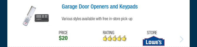 Garage Door Openers and Keypads 