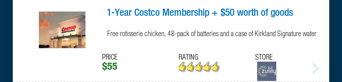 1-Year Costco Membership + $50 worth of goods