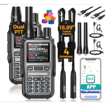 2pk Baofeng Radio UV-5R Mini Ham Radio Handheld Long Range Two Way Radio NOAA Weather Radio Rechargeable Walkie Talkies Dual PTT $21.49 + tax