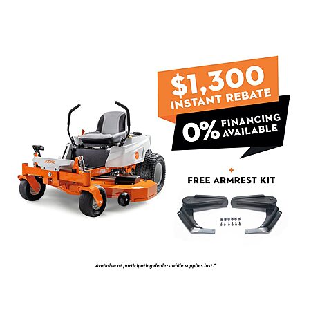 STIHL RZ 152 Gasoline Zero-Turn Mower + Arm Rest Kit $4050 & More + Free Pickup