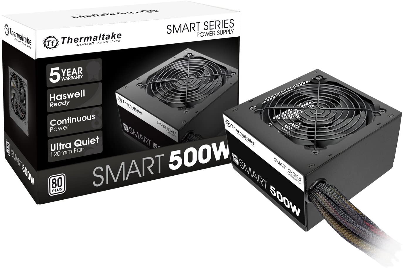 Thermaltake 500W (White) Power Supply PSU / 5-year warranty - $44.99