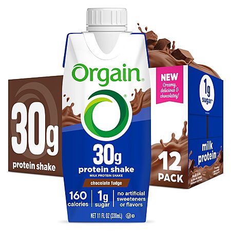 Select Accounts: [S&S, AC] Orgain 30g High Protein Dairy Shake, 12-pack, Chocolate $14.36, Vanilla $14.99 (Limit 1)