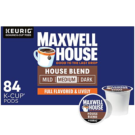 Maxwell House K-Cup® Coffee Pods, 84 ct Box, House Blend Medium Roast or Maxwell House K-Cup Coffee Pods, 84 ct Box, Breakfast Blend Mild Roast