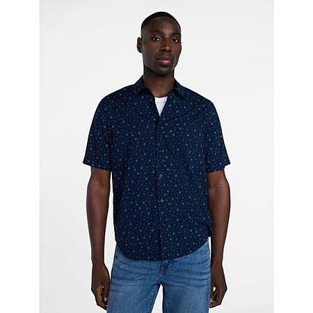 George Men's Modern Fit Poplin Short Sleeve Button Up Shirt (Various) from $3