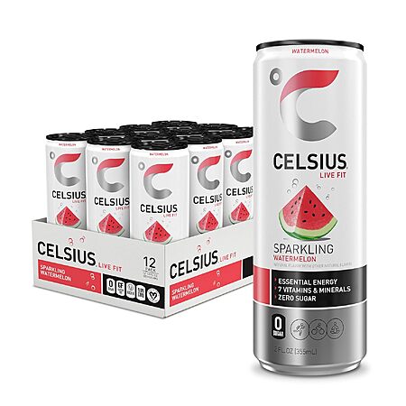 12-Pack 12-Oz Celsius Sugar Free Sparkling Energy Drink (Watermelon) $13.30 w/ S&S