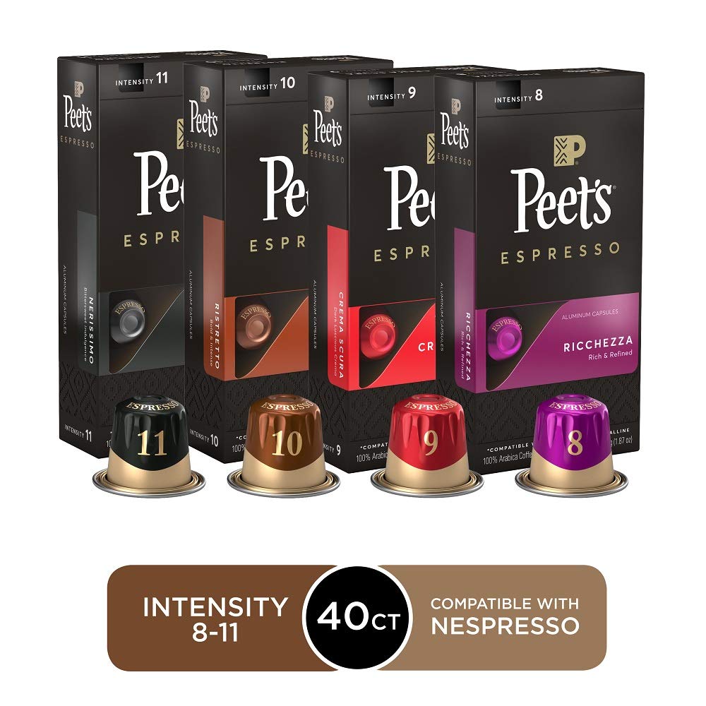 Peet's Coffee Espresso Capsules for Nespresso, 40 Count Variety Pack $24.61 with S&S @ Amazon or as low as $22.20 if 10% off present.