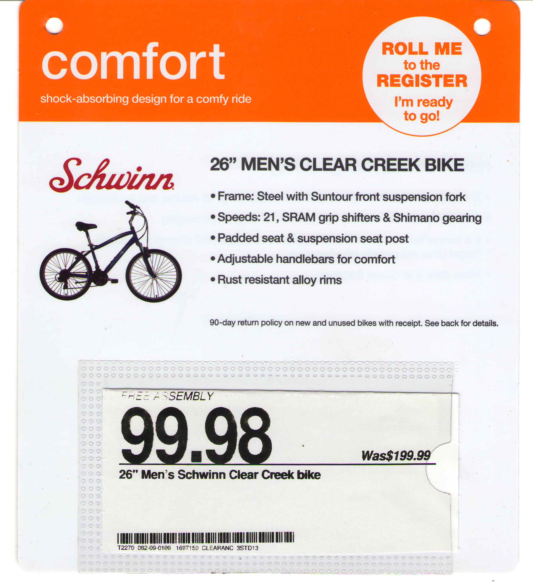 Schwinn 26 men's clear creek comfort bike target sale