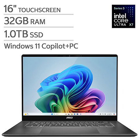 Costco Members: MSI Prestige 16 Laptop: Core Ultra X7 358H, 2.8K OLED Touch, 32GB