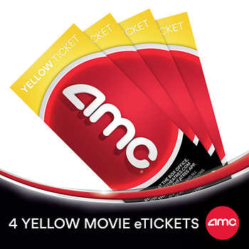 AMC Yellow Movie eTickets, 4-pack $30.99 Black Movie eTickets $36.99