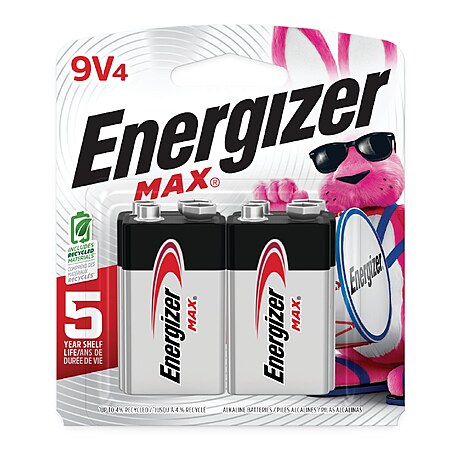Energizer Max Alkaline 9-Volt Batteries 4 -Pack