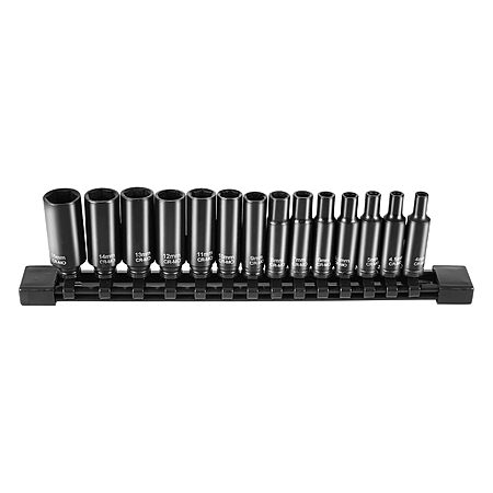 VEVOR 1/4" Drive Impact Socket Set, 14 Piece Deep Socket Set Metric 4-15mm, 6 Point Cr-Mo Alloy Steel for Auto Repair, Socket Organizer $16.90 +FS w/Prime