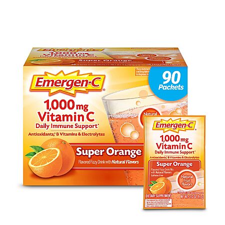 90-Count 0.32-Oz Emergen-C 1000mg Vitamin C Immune Support Powder (Super Orange) $18.60 w/ Subscribe & Save