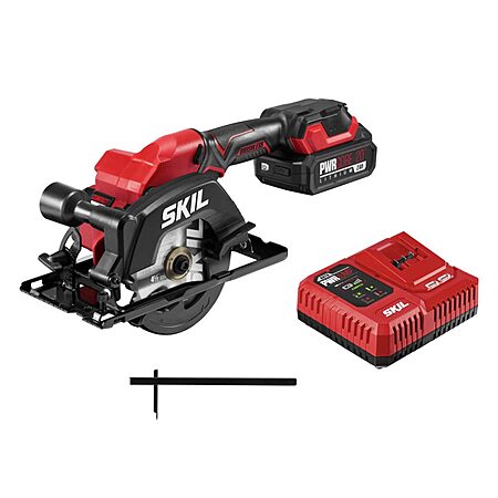 Skil PWRCORE 20 Brushless 20V 4-1/2 in. Circular Saw Kit with Up to 6,000 RPM Includes 2.0Ah PWR CORE 20 Lithium Battery and Charger - CR5435B-10, Red $109