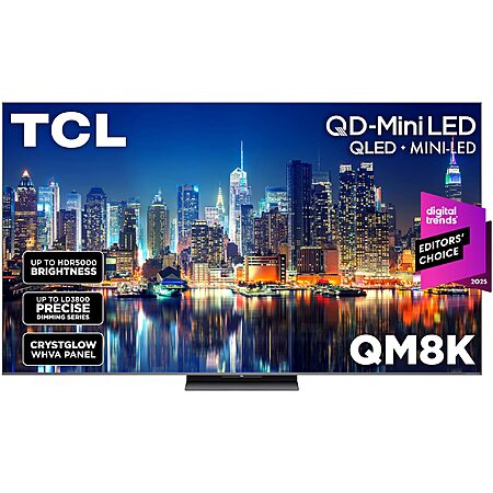 TCL 85 Inch Class QM8K Series | Mini LED QLED 4K HDR | 85QM8K, 2025 Model | 120HZ-144HZ $1797.99