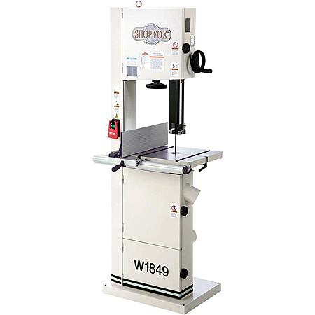 Shop Fox W1849 Resaw Bandsaw, 14", White, Silver $1636.39