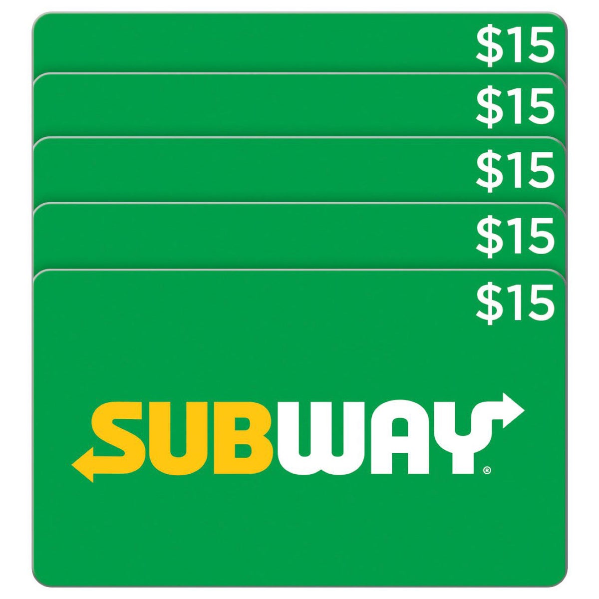 **Starts 11/28** Costco Members 5Pack 15 Subway Restaurant eGift