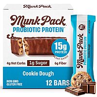 12-Pack 2.01-Oz Munk Pack Plant-Based 15g Probiotic Protein Bars (Various)