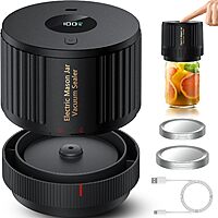 Love Moment Electric Mason Jar Vacuum Sealer Kit (for Wide & Regular Mouth, Black) $11.99 + Free Shipping w/ Prime or on $35+