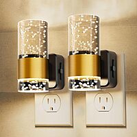 2-Pk 3000K LED Automatic Dusk to Dawn Adjustable Wall Plug Night Lights (various)