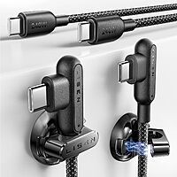 2-Pack 6.6' Lisen 240W USB-C to USB-C Right Angle Charging Cable w/ 2-Pack Magnetic Cable Clips $4.92 + Free Shipping w/ Prime or on $35+