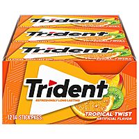 12-Pack 14-Count Trident Sugar Free Gum: Original or Cinnamon $6, Tropical Twist