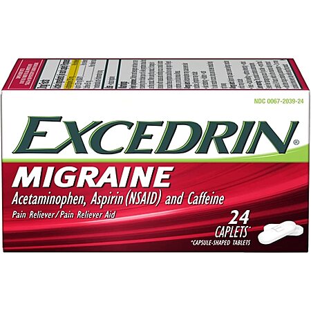 Excedrin: 100-Ct Tension Headache Relief $7.10, 24-Ct Migraine Relief ...