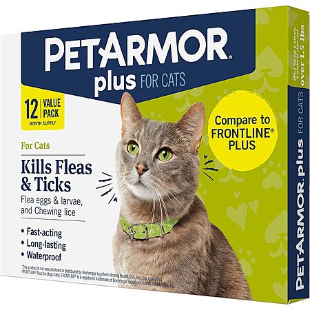 PetArmor Plus Flea & Tick Prevention Treatments for Dogs or Cats: 12 ...