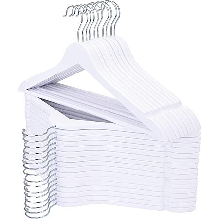 30-Pack Elong Home Slim Wooden Hangers w/ Swivel Hook & Notches (White) $8.24 + Free Shipping w/ Prime or on $35+