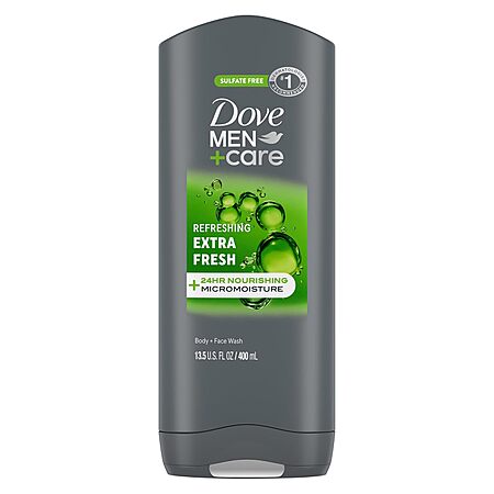 13.5-Oz Dove Men+Care Refreshing Body & Face Wash (Extra Fresh) $2.11 w/ S&S + Free Shipping w/ Prime or on $35+