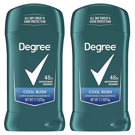 2-Pack 2.7-Oz Degree Men Original Antiperspirant Deodorant (Cool Rush) $2.71 w/ S&S + Free Shipping w/ Prime or on $35+
