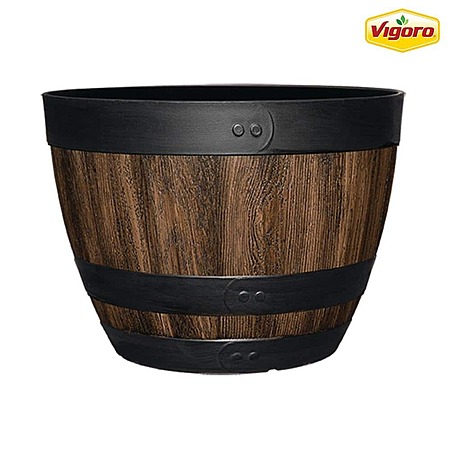2-Count 20" Vigaro Reedley Resin Wine Barrel Planter (Walnut Brown) $16.97 + Free Shipping or Free Store Pickup at Home Depot