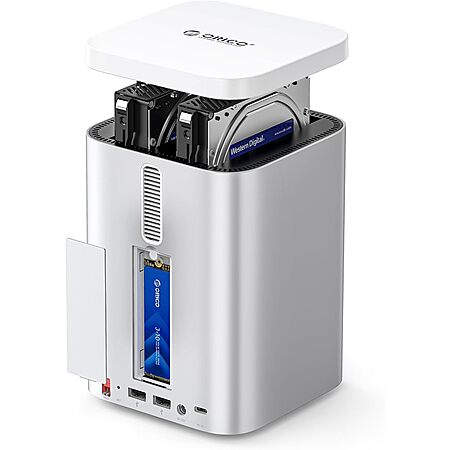 ORICO MiniTower 2-Bay RAID Enclosure for NVMe SSD, 10Gbps Speed, Expansion Hub Dock for Mac Mini M4 $71.24 + Free Shipping