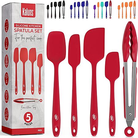 5-Piece Kaluns BPA-Free Silicone Spatula & Tong Set (Red) $5.99 + Free Shipping w/ Prime or on $35+