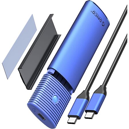 ORICO M.2 NVMe SATA SSD Enclosure w/ USB-C Cable (USB 3.2 Gen 2, 10Gbps, Tool-Free) $9.97 + Free Shipping w/ Prime or on $35+