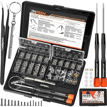 Tekprem Magnetic Eyeglasses Repair Kit w/ Screws & Silicone Nose Pads $3.53 + Free Shipping w/ Prime or on $35+
