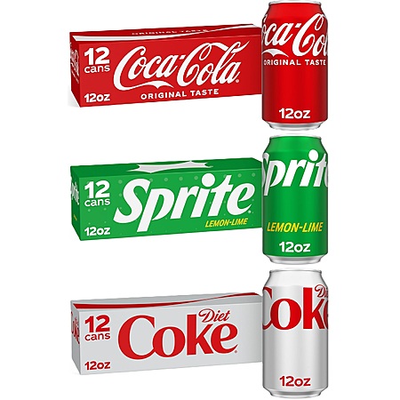 12-Pack 12-Oz Coca-Cola/Diet Coke/Sprite 3 for $14.83 w/ S&S + Free Shipping w/ Prime or on $35+