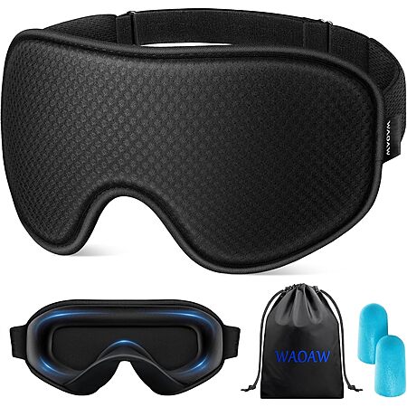 WAOAW Sleep Mask w/ 3D Eye Cups & Adjustable Strap $3.99 + Free Shipping w/ Prime or on $35+