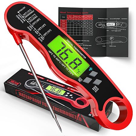 Awlkim Waterproof Magnetic Digital Meat Thermometer w/ Backlight $3.99 + Free Shipping w/ Prime or on $35+