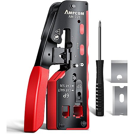 AMPCOM RJ45 Crimp Tool for $11.94!