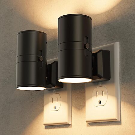 2-Pack Briignite Dimmable LED Wall Plug Night Lights w/ Light Sensor (various) $7 
