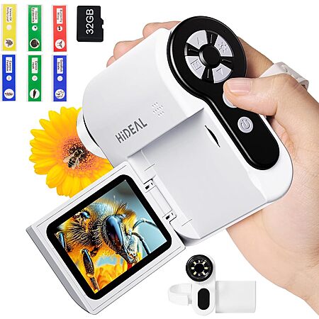 32GB Hideal 3-in-1 Kids Rechargeable 2" HD IPS 1000x Microscope (Various Colors) $15.65 