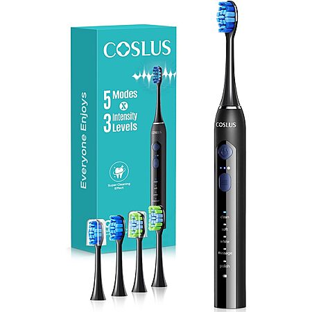 Prime Members: COSLUS C30 Sonic Electric Toothbrush w/ 4 Replacement ...