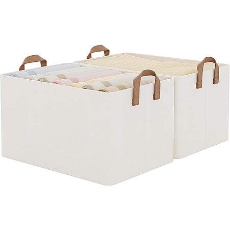 2-Pack 33L StorageWorks Metal Frame Fabric Storage Bins w/ Handles (Natural Color) $13.67, 2-Pack 20L (Beige) $12.53 & More + Free Shipping w/ Prime or on $35+