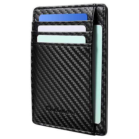 Chelmon RFID Blocking Front Pocket Slim Wallet with ID Window (Black Carbon) $3.99 + Free Shipping w/ Prime or on $35+