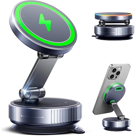 15W avedio links 360° Rotating MagSafe Suction Car Mount Phone Charger $12.49 + Free Shipping w/ Prime or on $35+